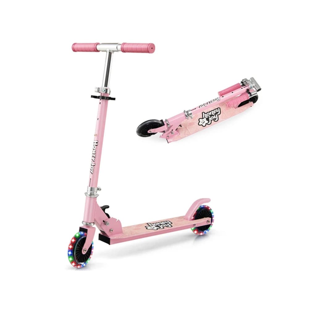 Kokoontaitettava lasten potkulauta 3+ vuotta – vaaleanpunainen