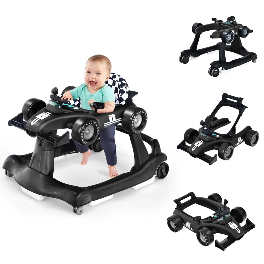 4-in-1 kävelytuoli 6–18 kk – musta kilpa-auto