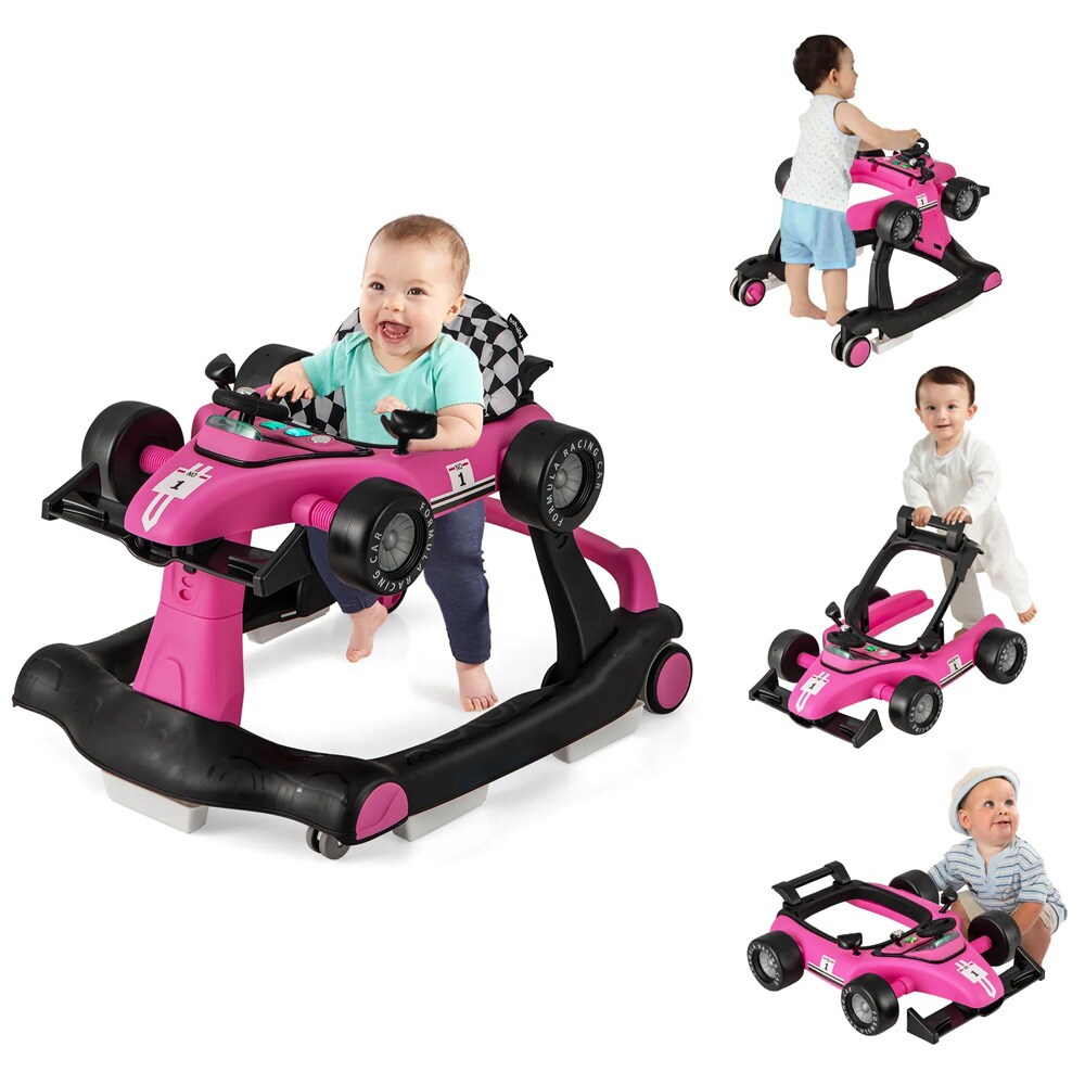 4-in-1 kävelytuoli 6–18 kk – vaaleanpunainen kilpa-auto