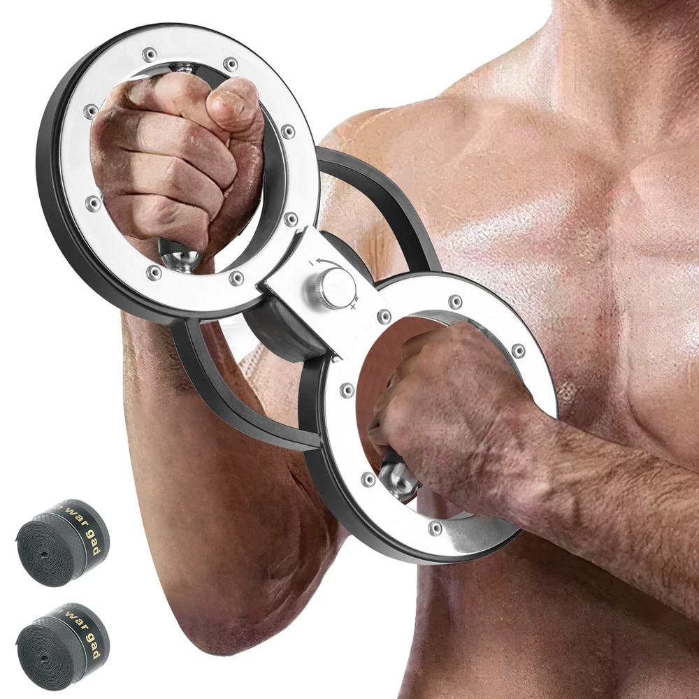 Käsivarsitreeni laitteella, jossa säädettävä vastus