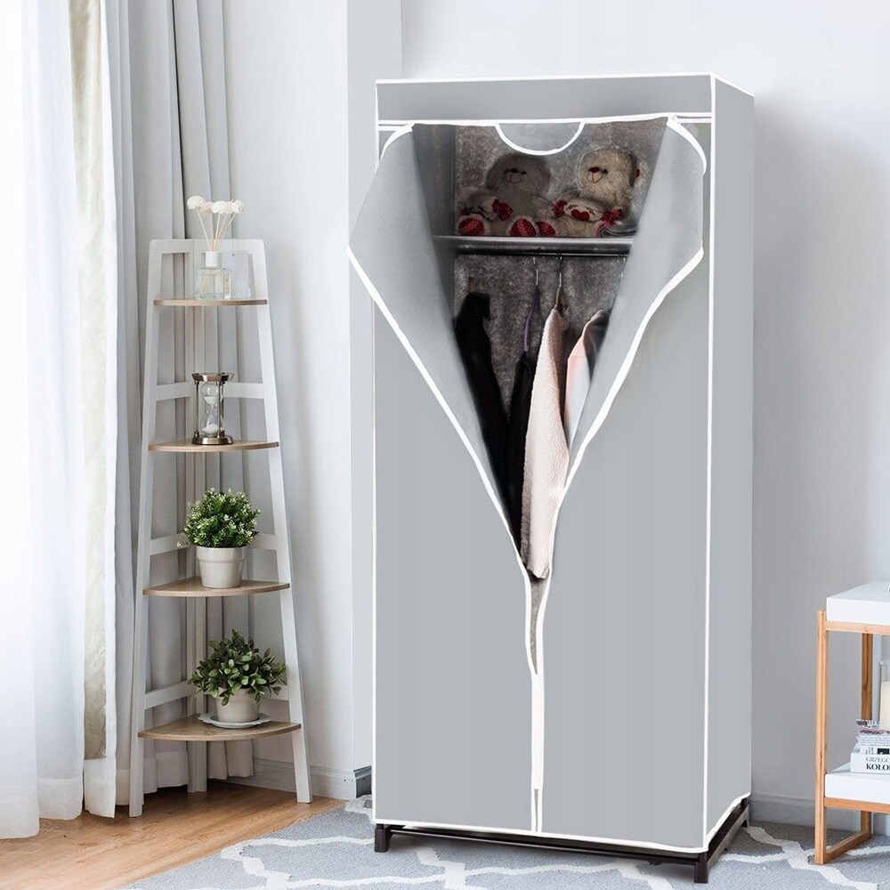 Kannettava kangaskaappi pölysuojalla – Harmaa