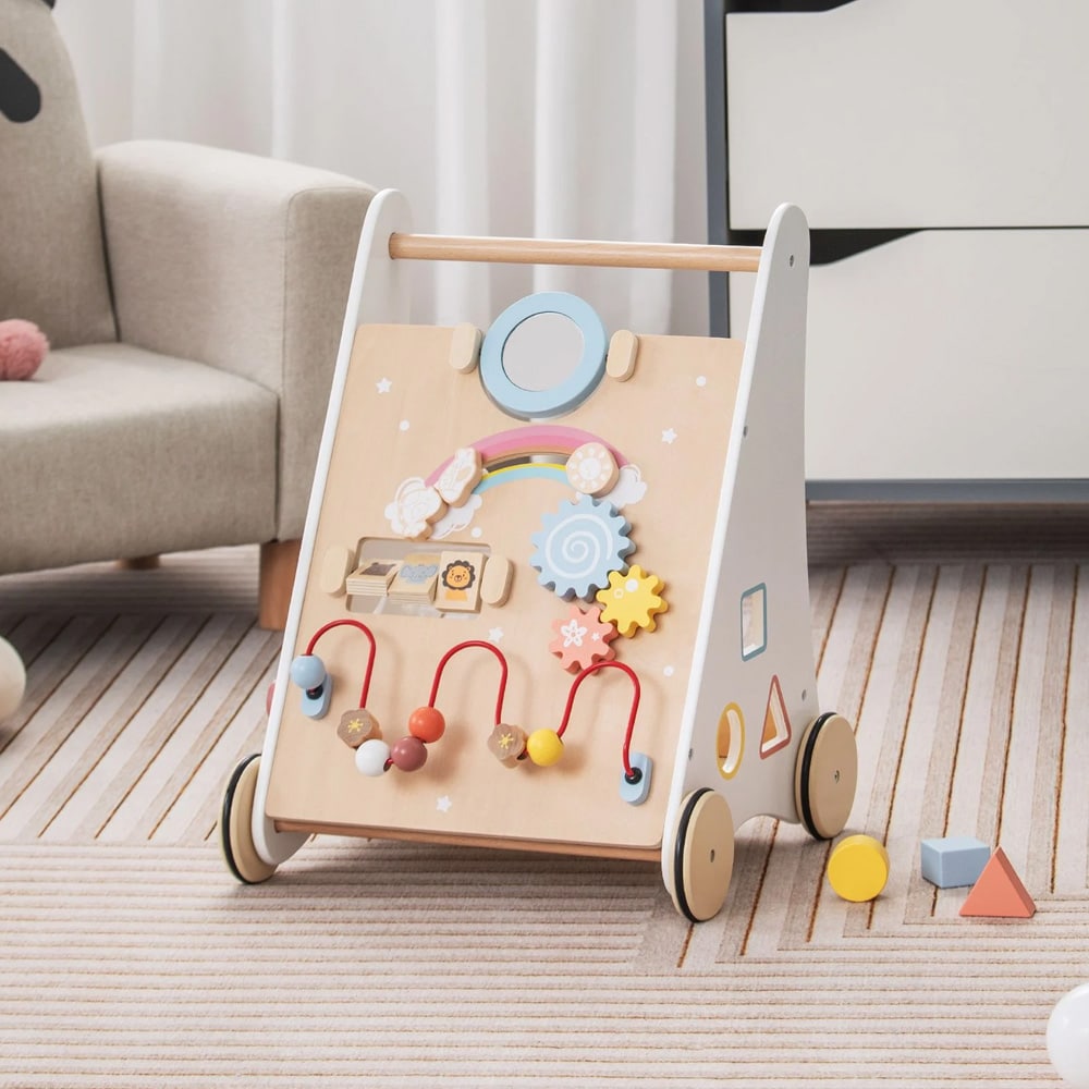 Lapsille 12+ kk tarkoitettu kävelyvaunu – Puu/Valkoinen