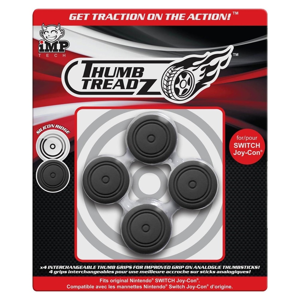 IMP Tech peukalokahvat Nintendo Switchille 4-pack - svart