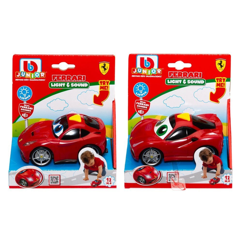 Leluauto Ferrari, jossa on valot ja äänet