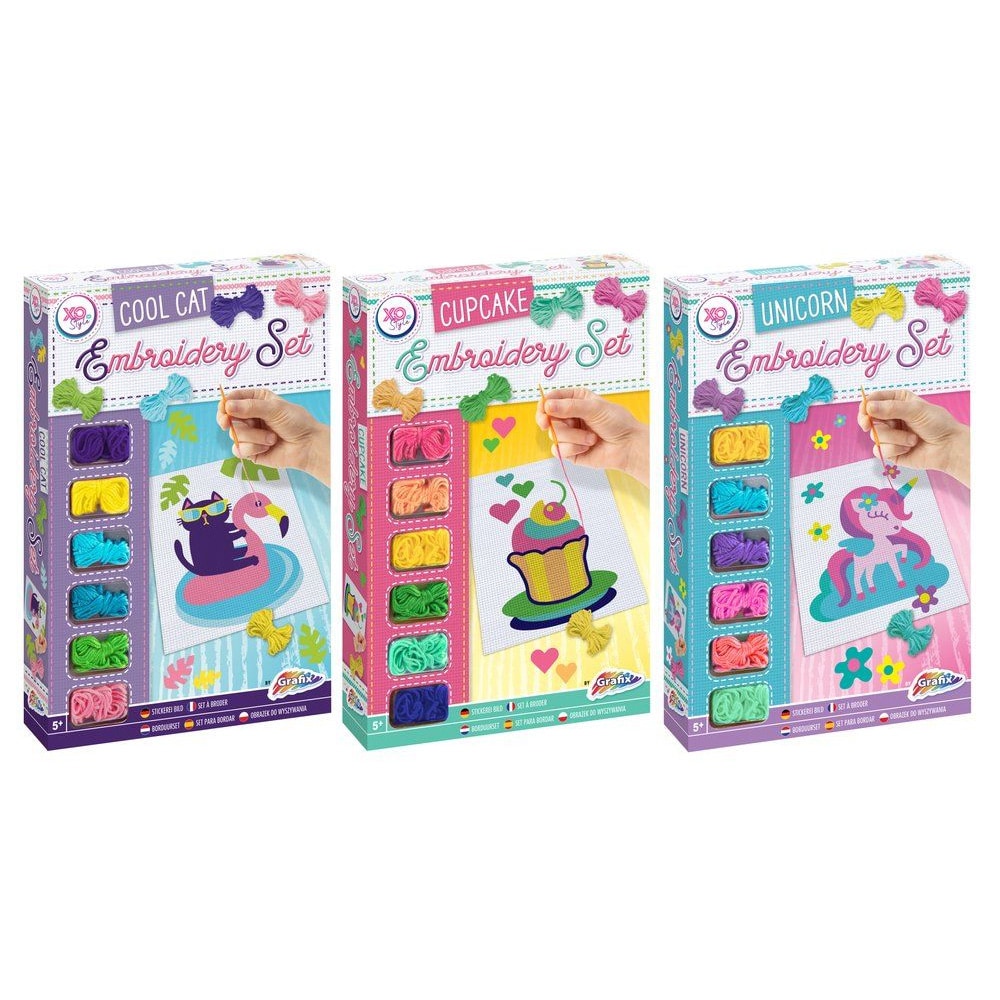 Lasten kirjontapaketti - luova ompelu värikkäillä kuvioilla