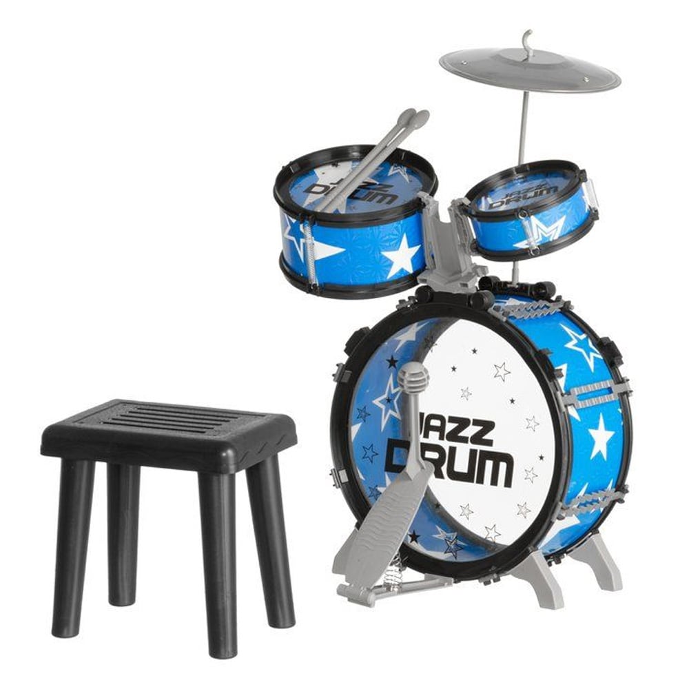 Rumpujen lelusetti - täydellinen lasten rumpusetti, jossa on jakkara ja rumpukepit