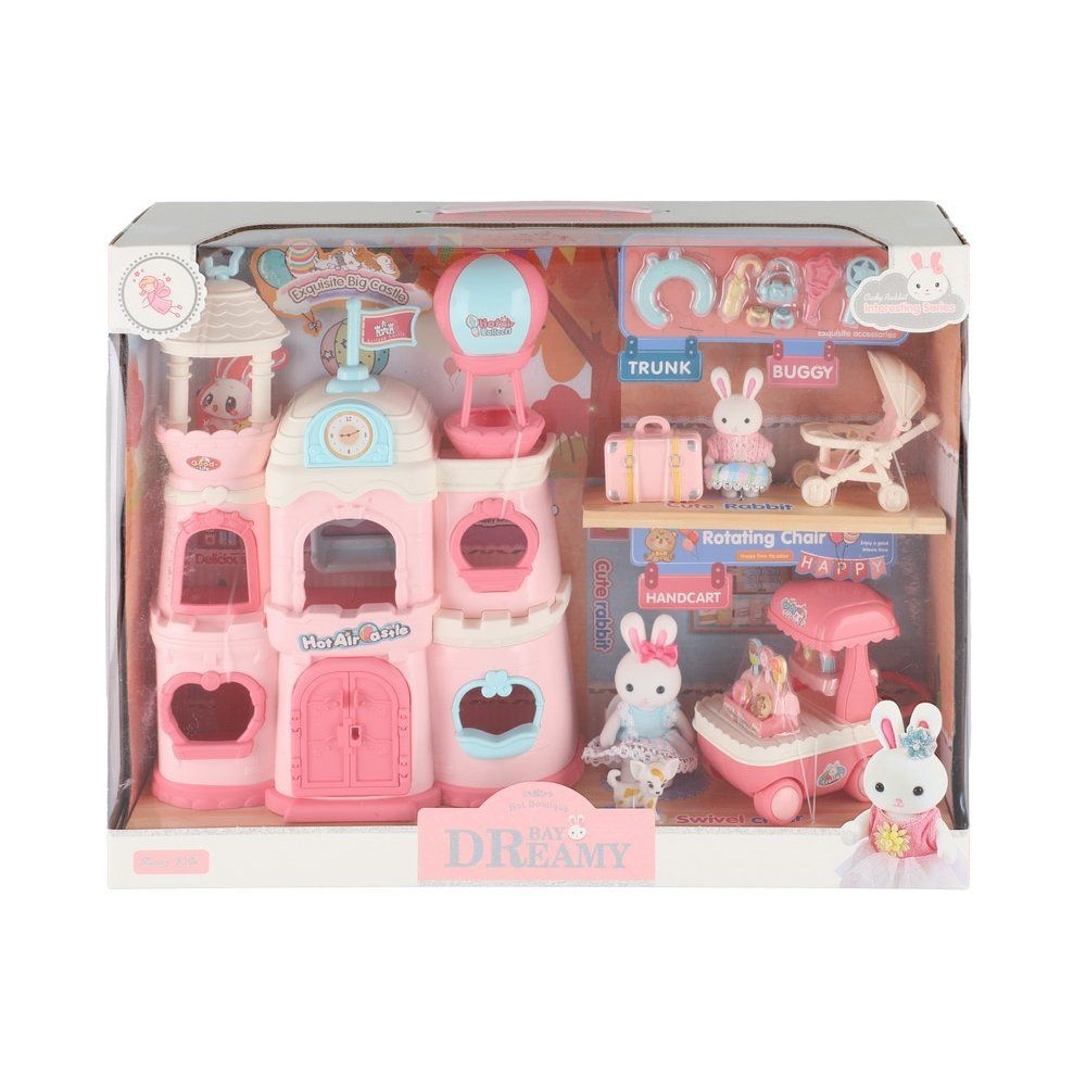 Pupu ja talo - kaksikerroksinen talo tarvikkeineen ja hahmoineen