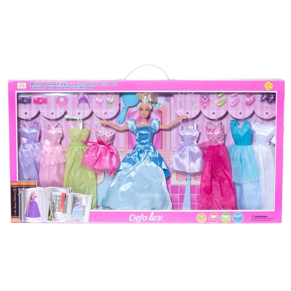 Muotinukke, jossa on 8 mekkoa