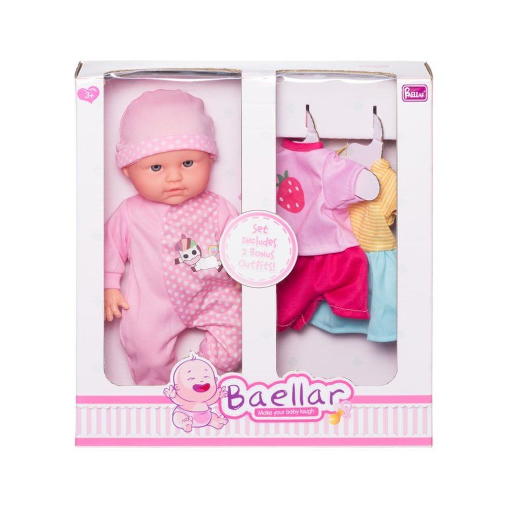 Vauvanukke 30cm ja kaksi asua