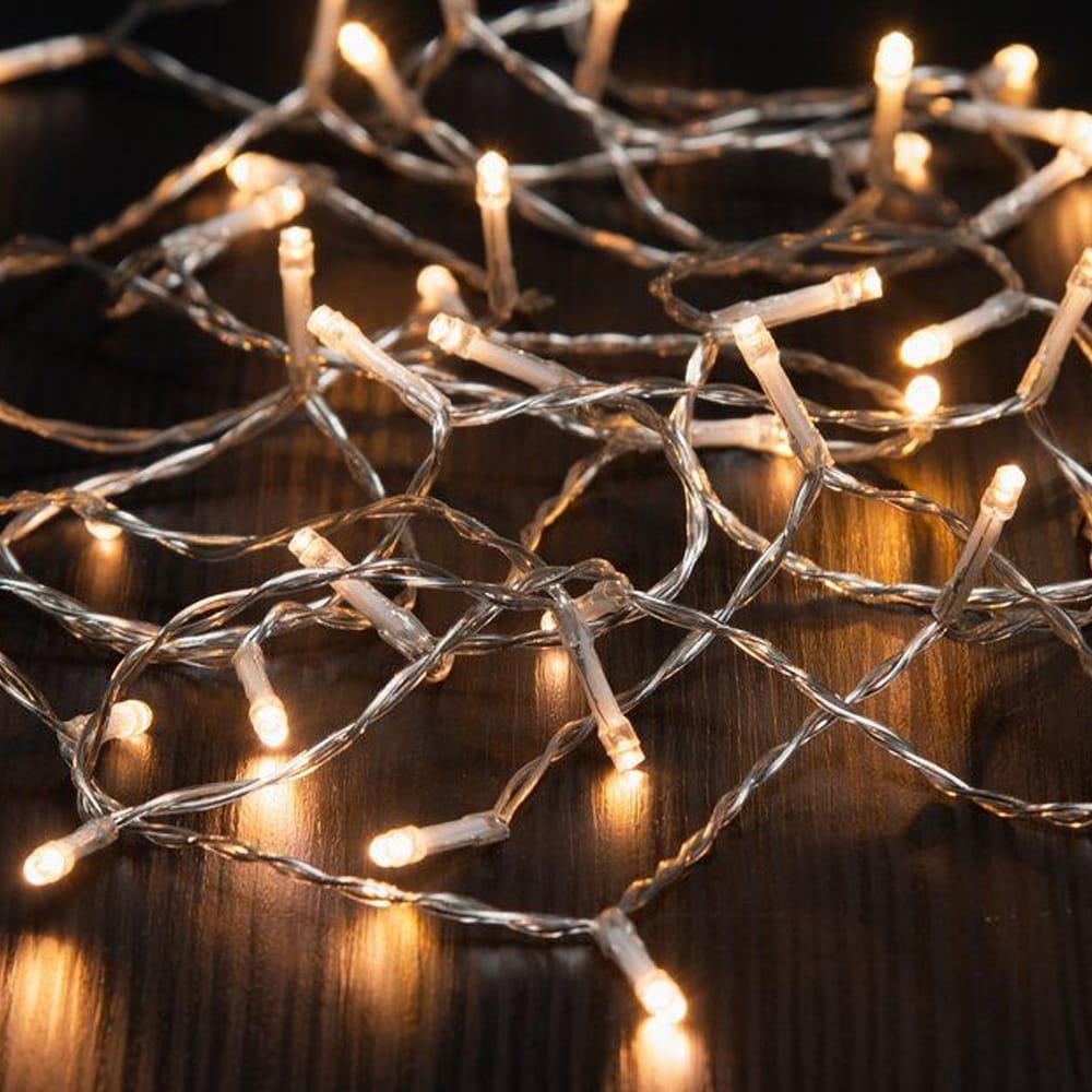 Lämpimän valkoinen LED-valosarja 80 LED – ulko- ja sisäkäyttöön