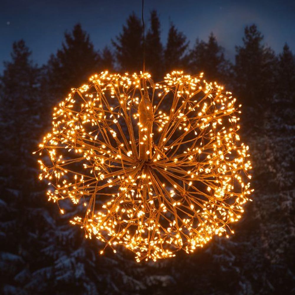 Valopallo 50 cm 1080 mikro-LED meripihkanvärinen – ulko- ja sisäkäyttöön