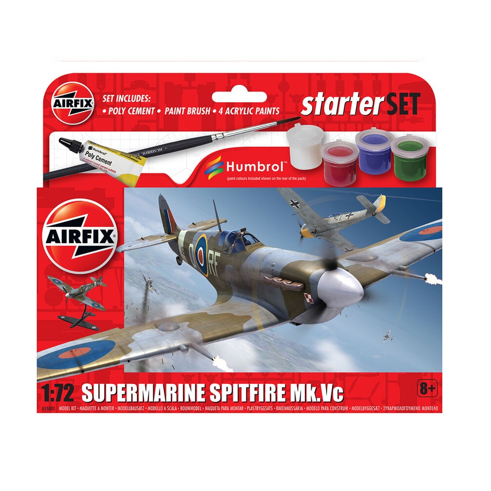 Airfix 1:72 Starter Set - Supermarine Spitfire MkVc - rakennussuunnitelma - Supermarine Spitfire MkVc mallin rakentaminen
