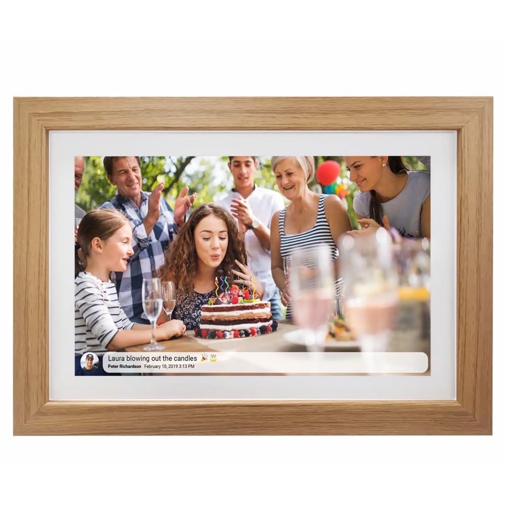 Denver WiFi-valokuvakehys 10.1" Frameo - vaalea puu - kanssa