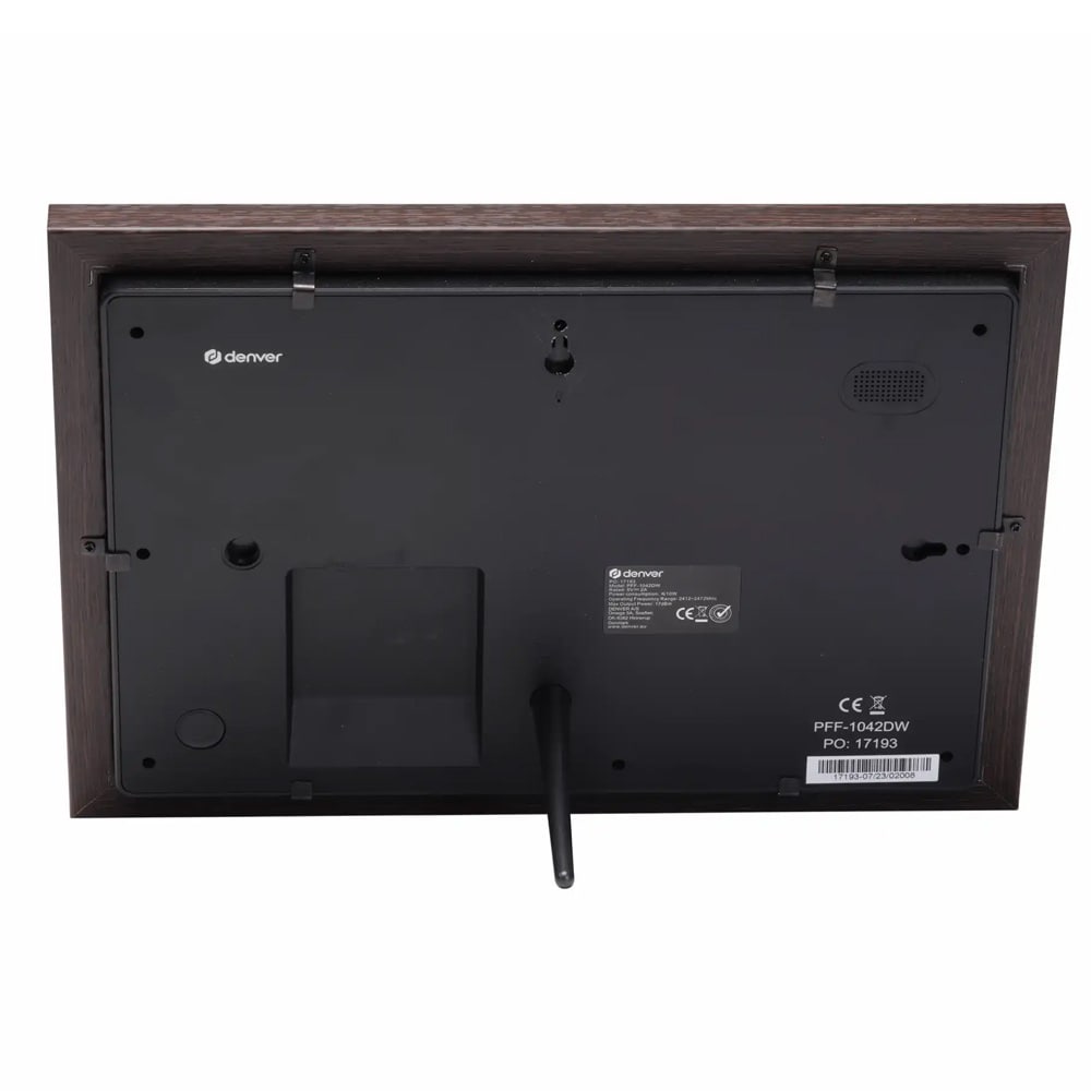Denver 10,1" WiFi digitaalinen kuvakehys Frameo-jakotoiminnolla, IPS-näyttö, 16 GB, tumma tammi