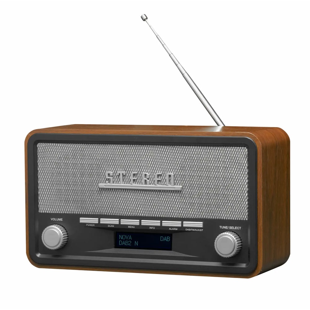 Denver Retro-radio bluetoothilla ja hälytyksellä - Puu