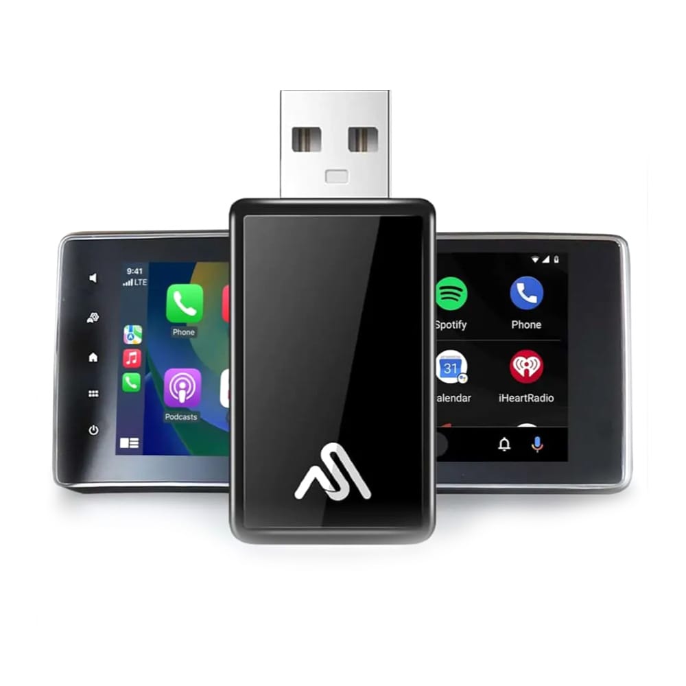 AutoSky WUA-8 langaton CarPlay- ja Android Auto -adapteri – Plug & Play, USB-A/USB-C, yhteensopiva autot 2016+