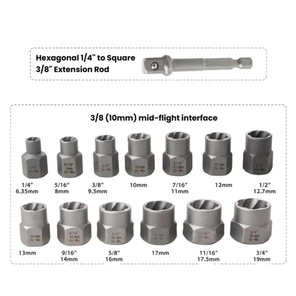 Hylsyavainsarja 14 kpl 1/4" - 3/4"