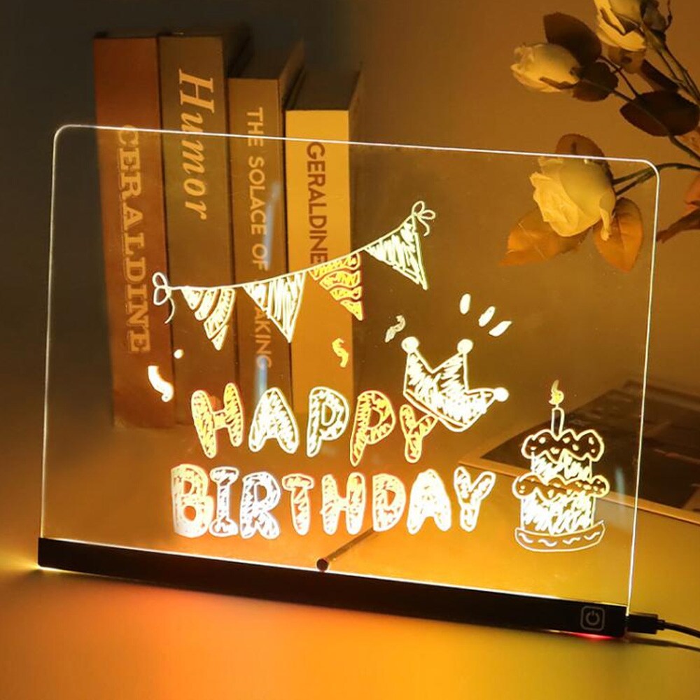 Valaistu ilmoitustaulu RGB-valaistuksella 15x15 cm