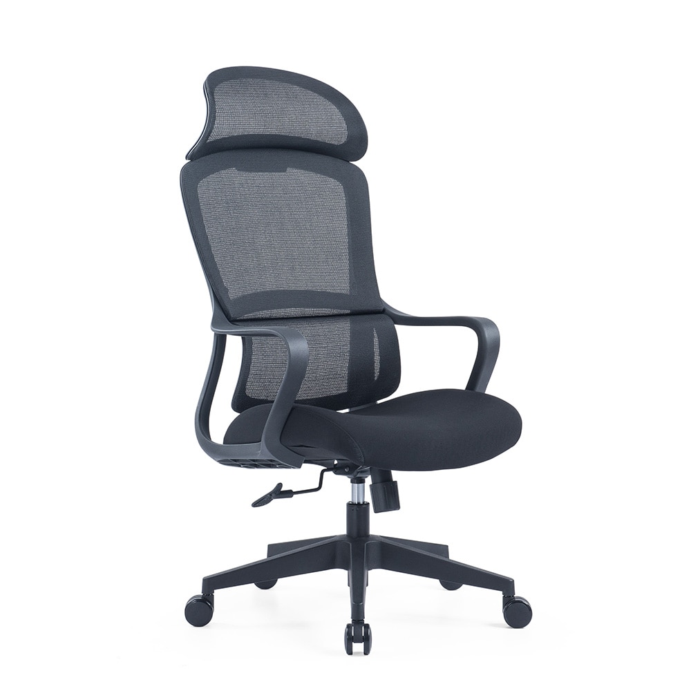 Korkeussäädettävä työtuoli, jossa on niskatuki - Svart