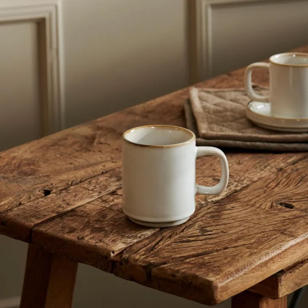 Mineraalimarmori keraaminen muki 200ml - valkoinen