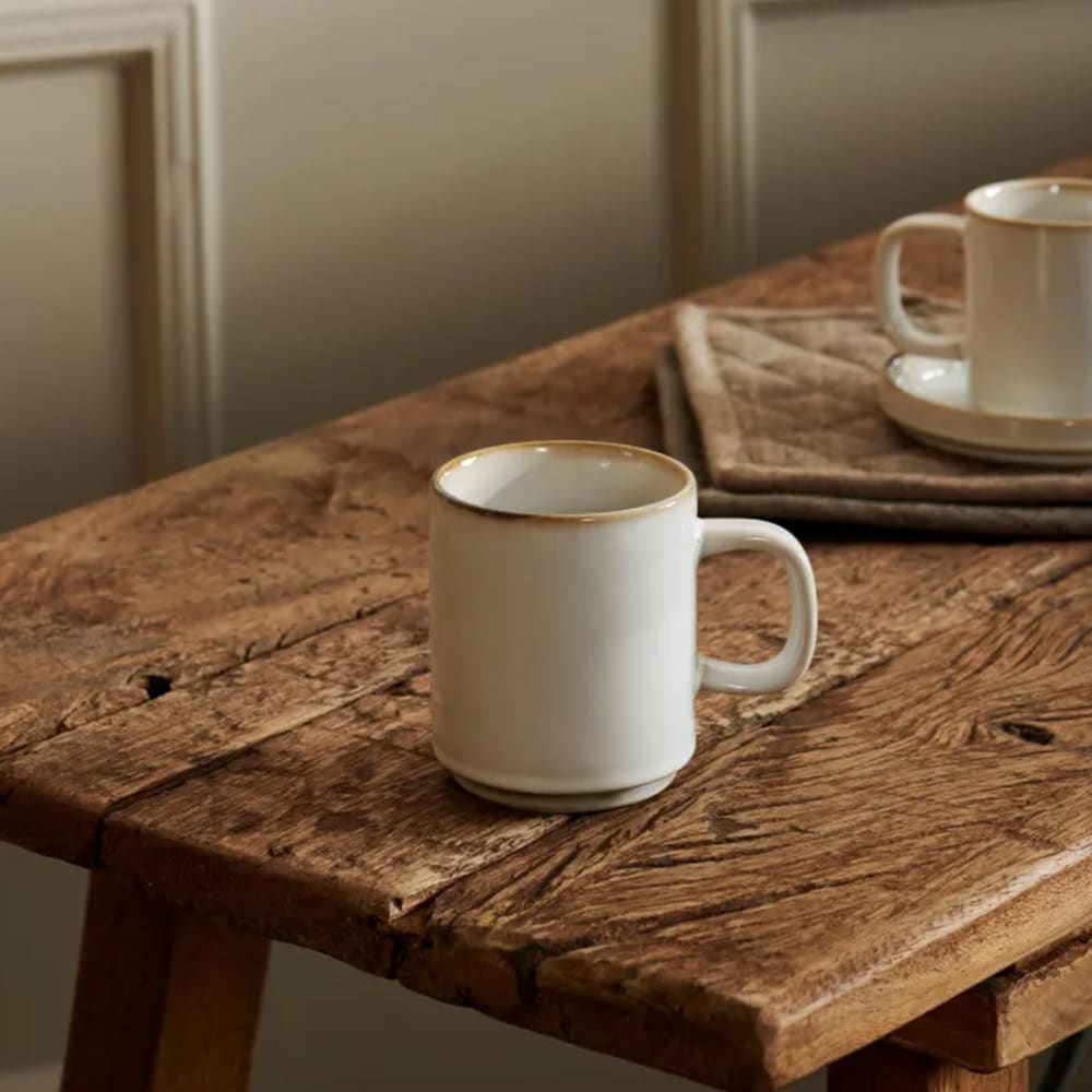 Mineraalimarmori keraaminen muki 300ml - valkoinen