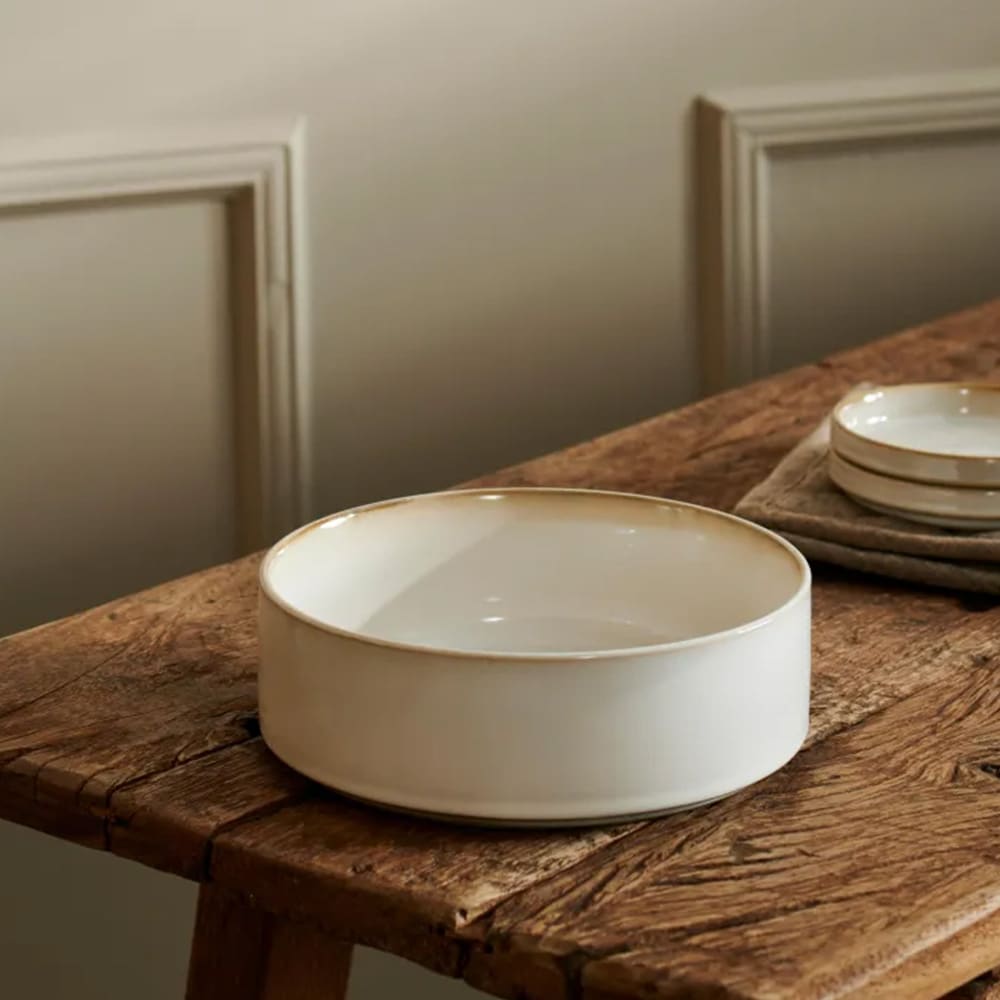 Mineraalimarmori keraaminen kulho 20x6,5cm - Valkoinen