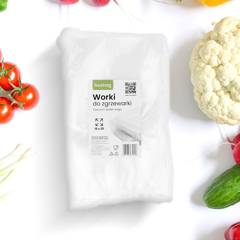 Huslog tyhjiöpussit 15×25 cm – 50 kpl/pakkaus