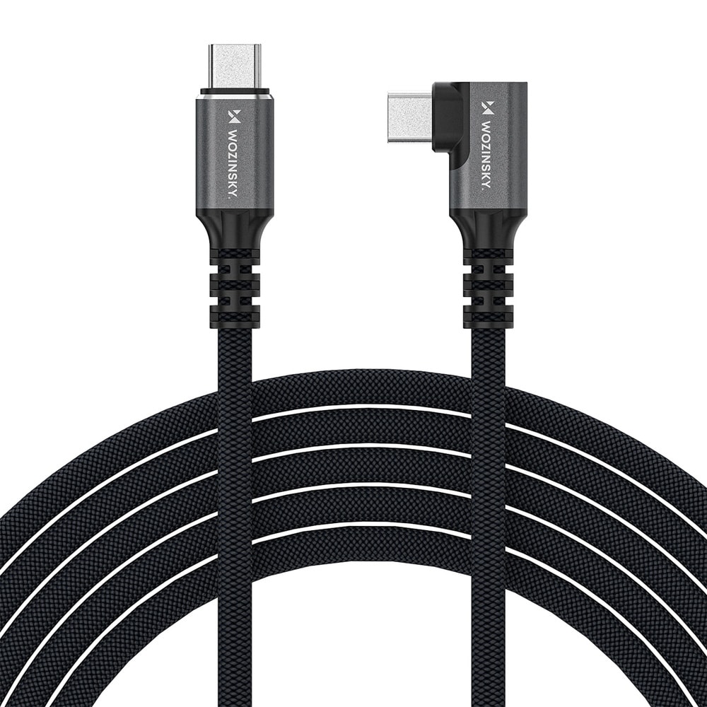 Wozinsky Thunderbolt 4 USB-C -kaapeli kulmaliittimellä 240W 1.5m 4K - Svart