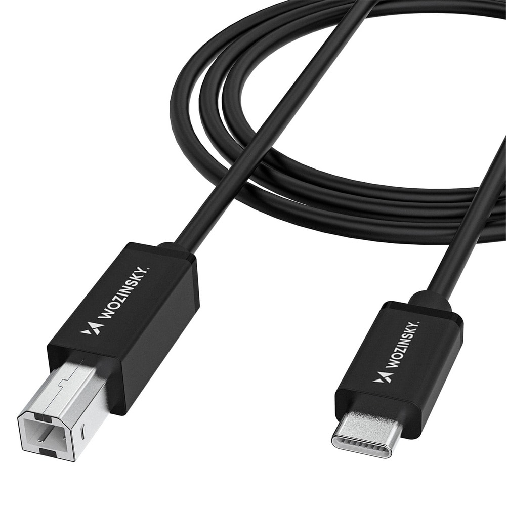 Wozinsky USB-B USB-C-kaapeli 2m - Svart