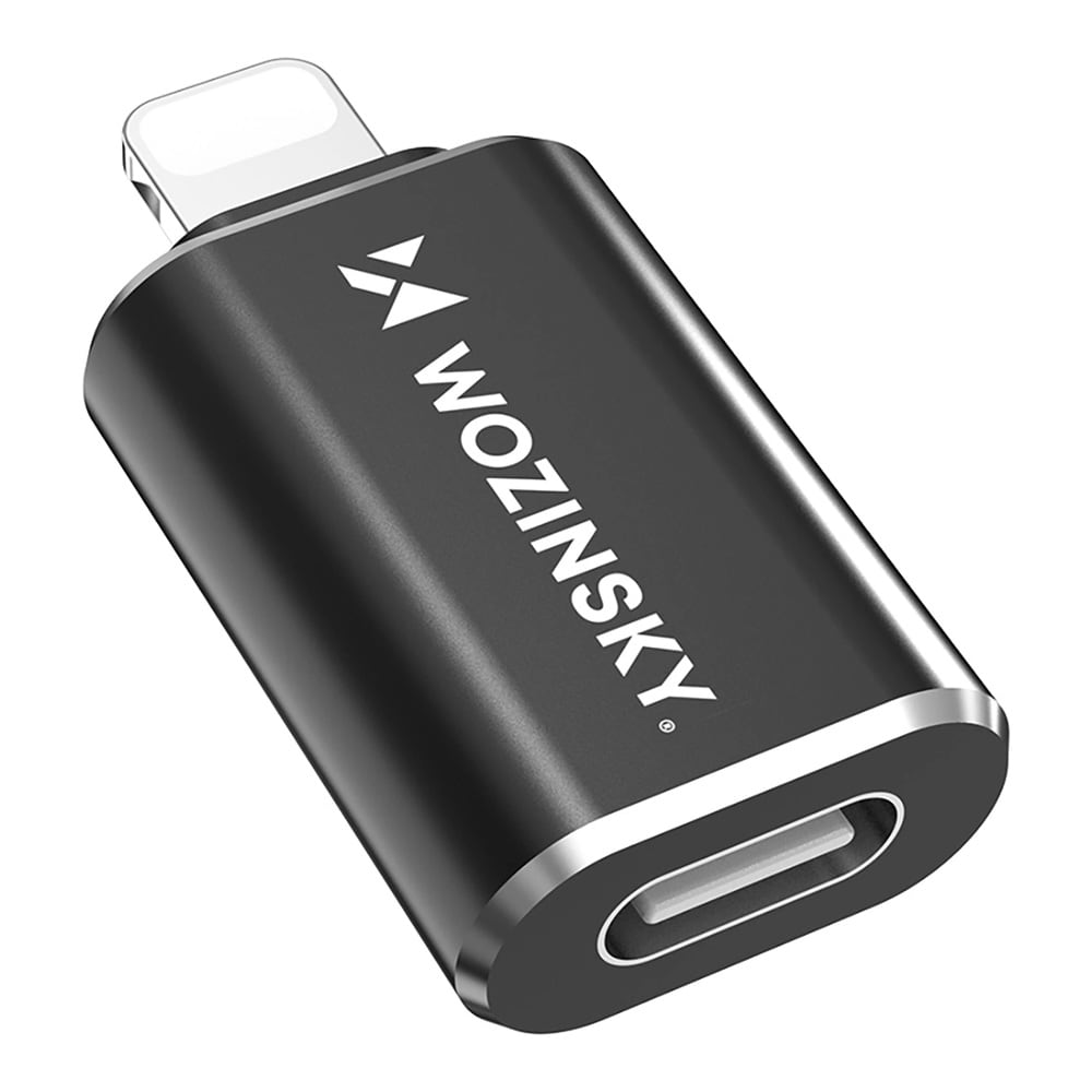 Wozinsky USB-sovitin Lightning USB-C:hen - Svart