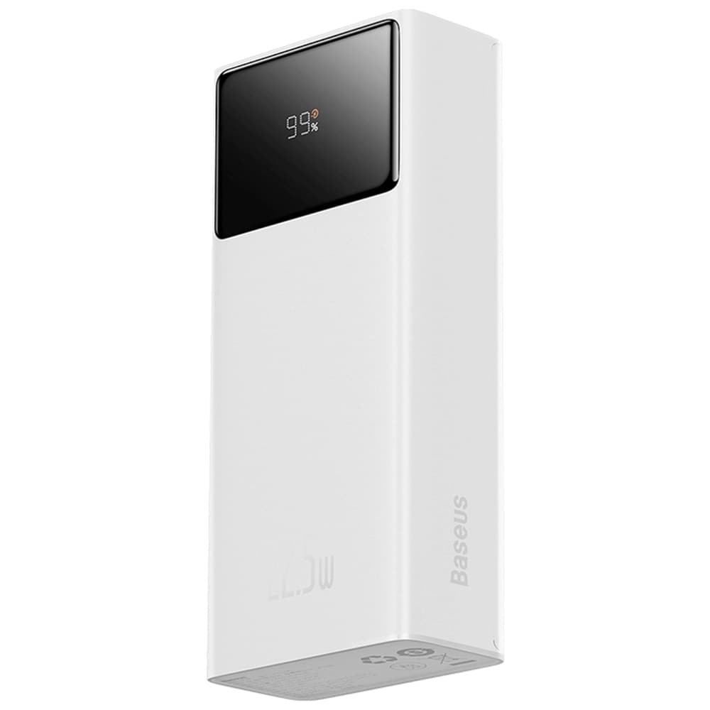 Baseus EnerFill Powerbank 30000mAh 22.5W USB:llä, USB-C - Valkoinen