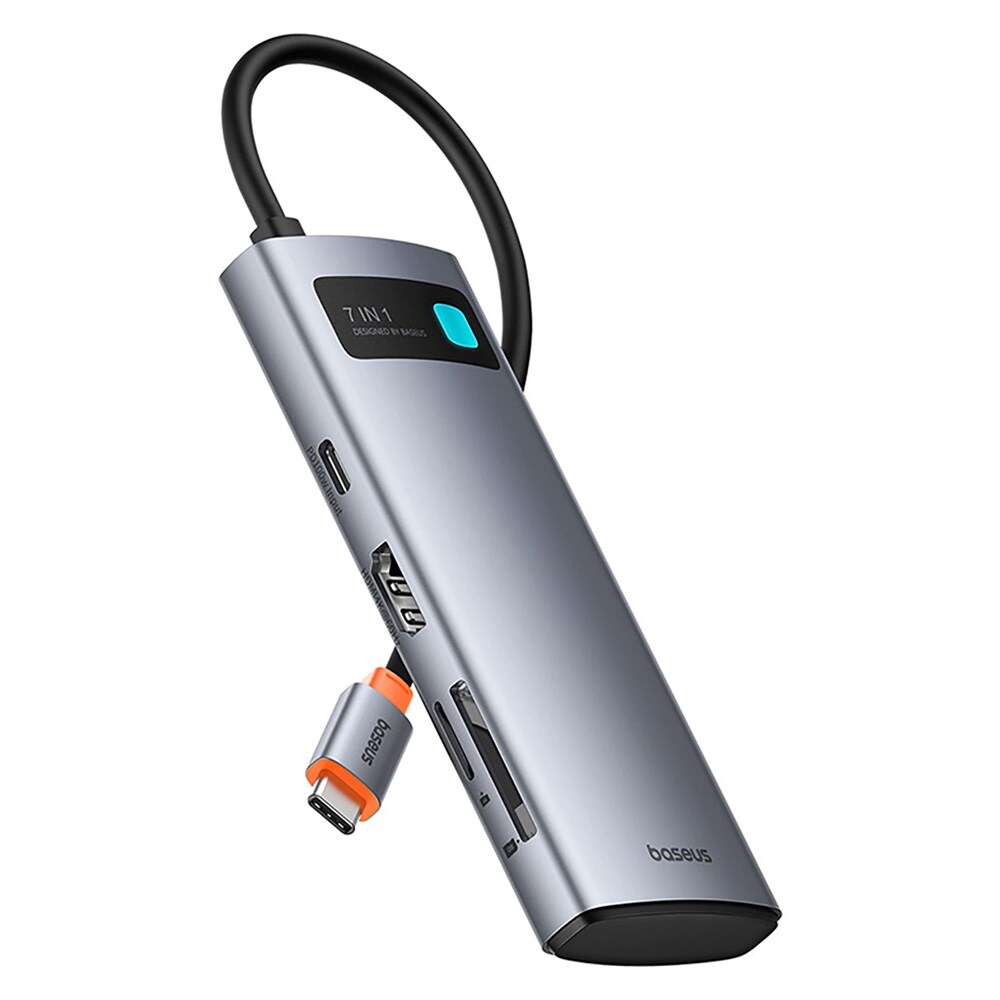 Baseus 7i1 USB-C-keskitin HDMI:llä / 3x USB 3.0 / USB-C PD / SD / microSD:llä varustettuna