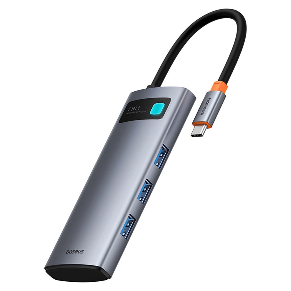 Baseus 7i1 USB-C-keskitin HDMI:llä / 3x USB 3.0 / USB-C PD / SD / microSD:llä varustettuna