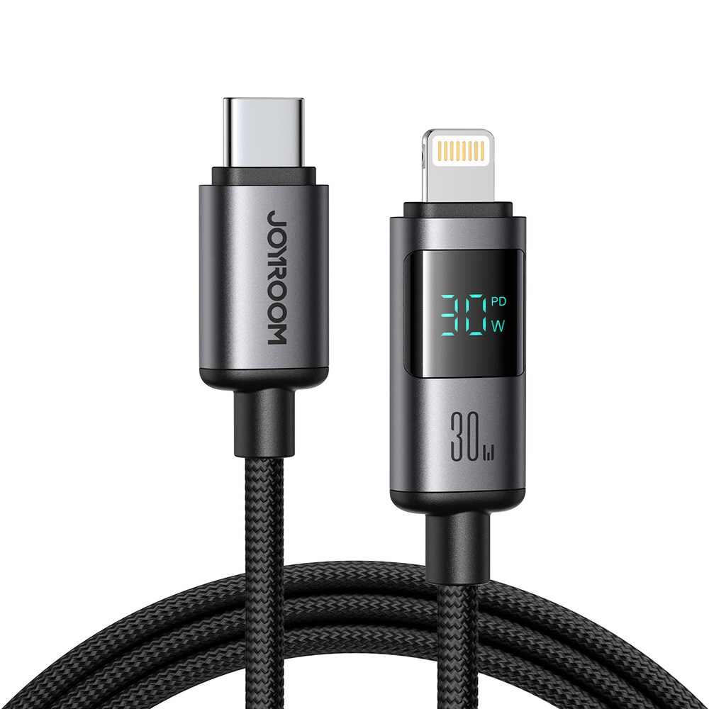 Joyroom USB-C-valaistuskaapeli 30W digitaalisella näytöllä 1.2m - Svart