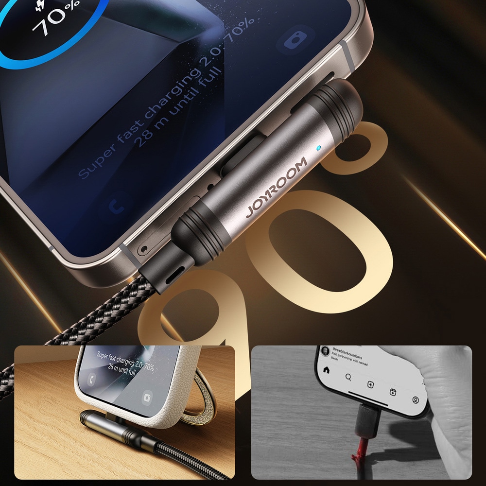 Joyroom EnjoyX-sarjan USB-C-kaapeli 60 W 1,2 m – musta