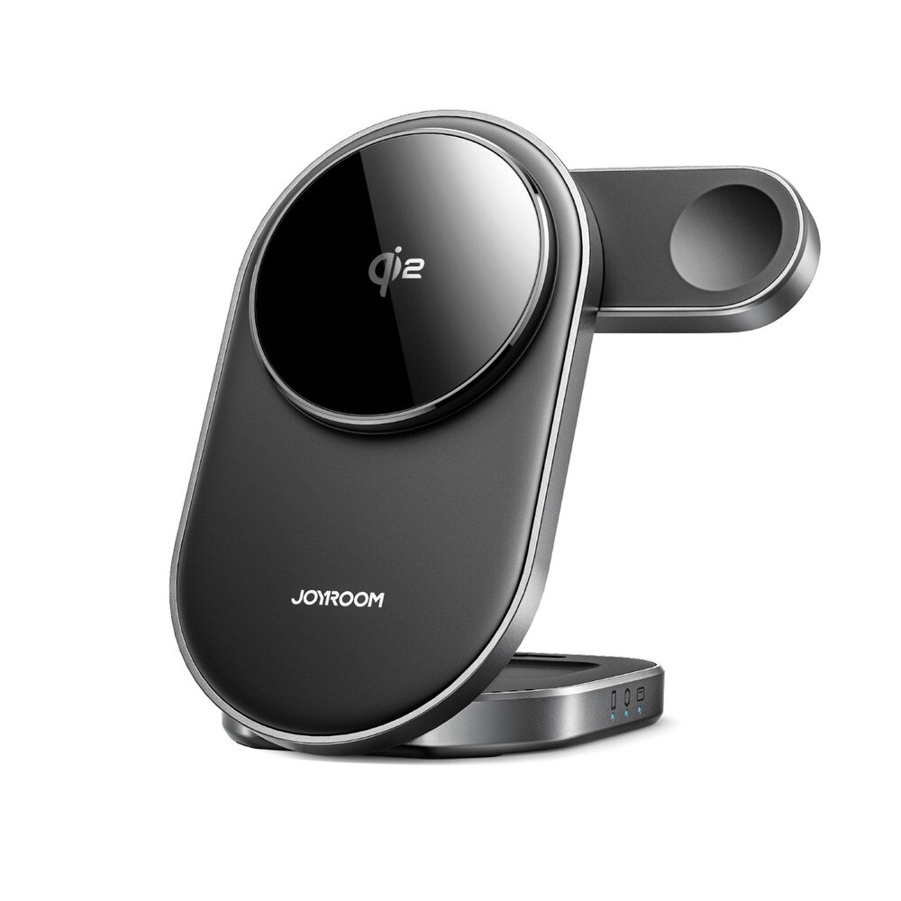 Joyroom 3in1 latausteline langattomalla latauksella - Svart