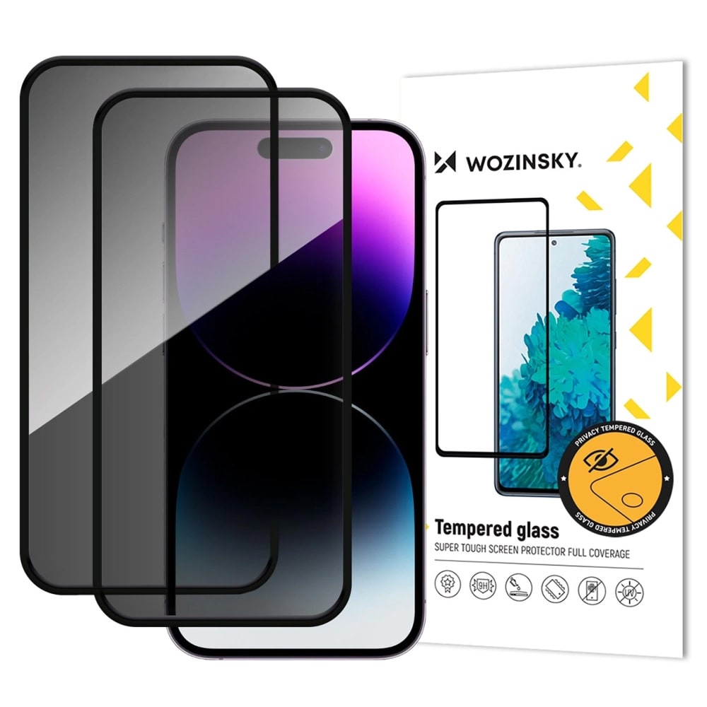 Wozinsky Karkaistu näytön suojakalvo yksityisyyden suojaa iPhone 17 Pro Max 2-pack 2-pack