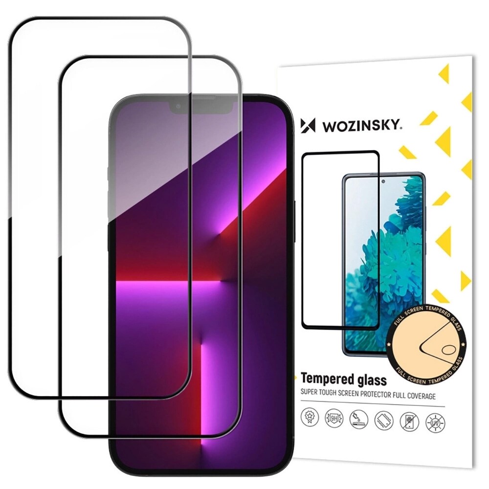 Wozinsky Karkaistu näytönsuoja iPhone 17 Pro Max 2-pack - Svart Kehys Svart