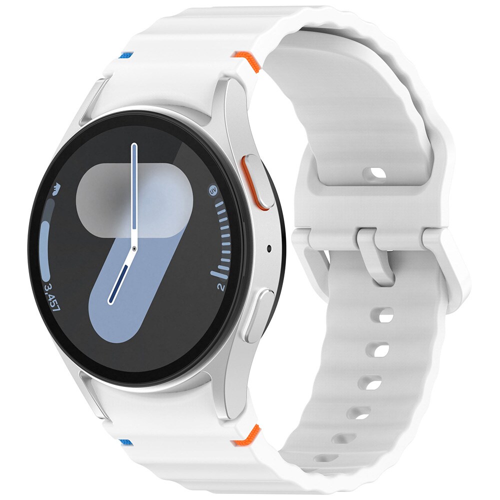 Silikoniranneke Samsung Watch 7:lle - Valkoinen