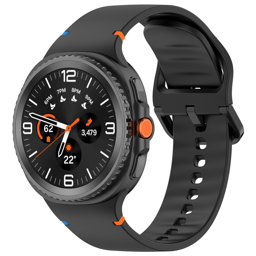 Silikoniranneke Samsung Galaxy Watch 8 / Watch 8 Classic kokoon L - Musta