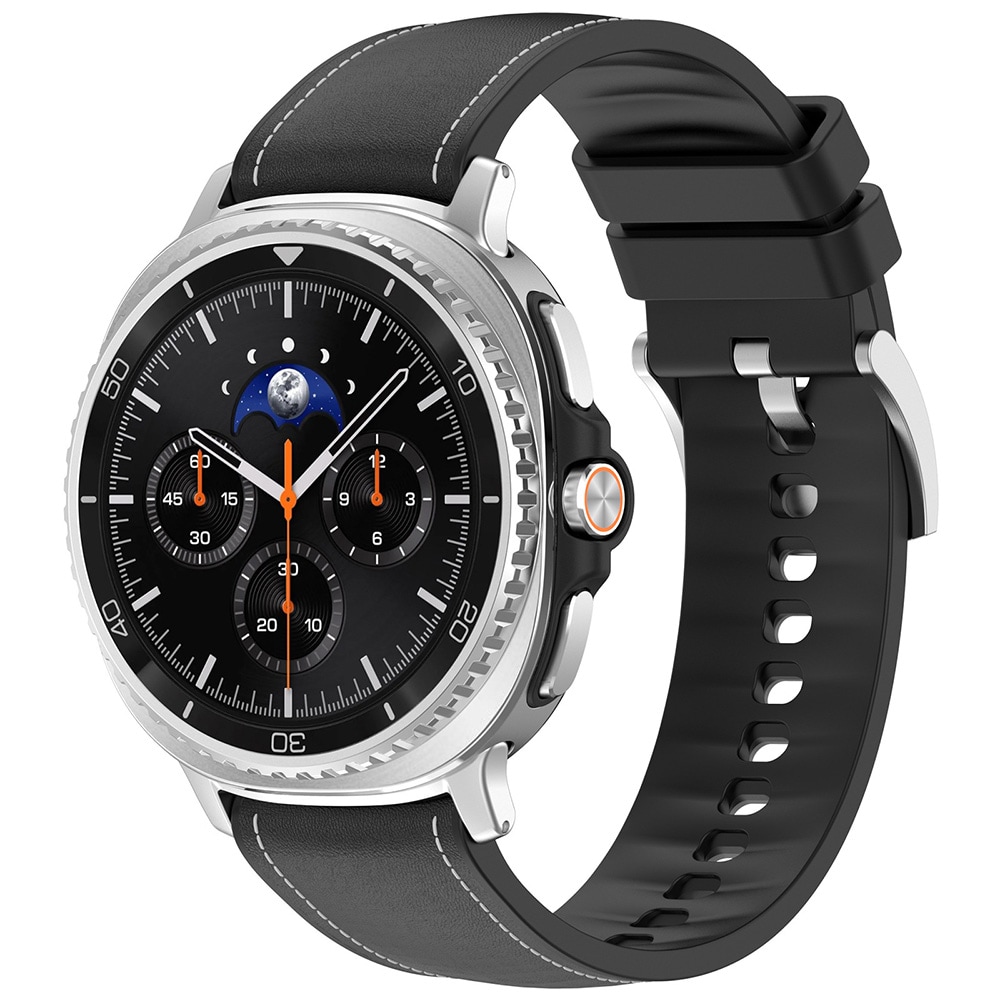 Silikoniranneke Samsung Galaxy Watch 8:lle / Watch 8:lle Classic - Musta