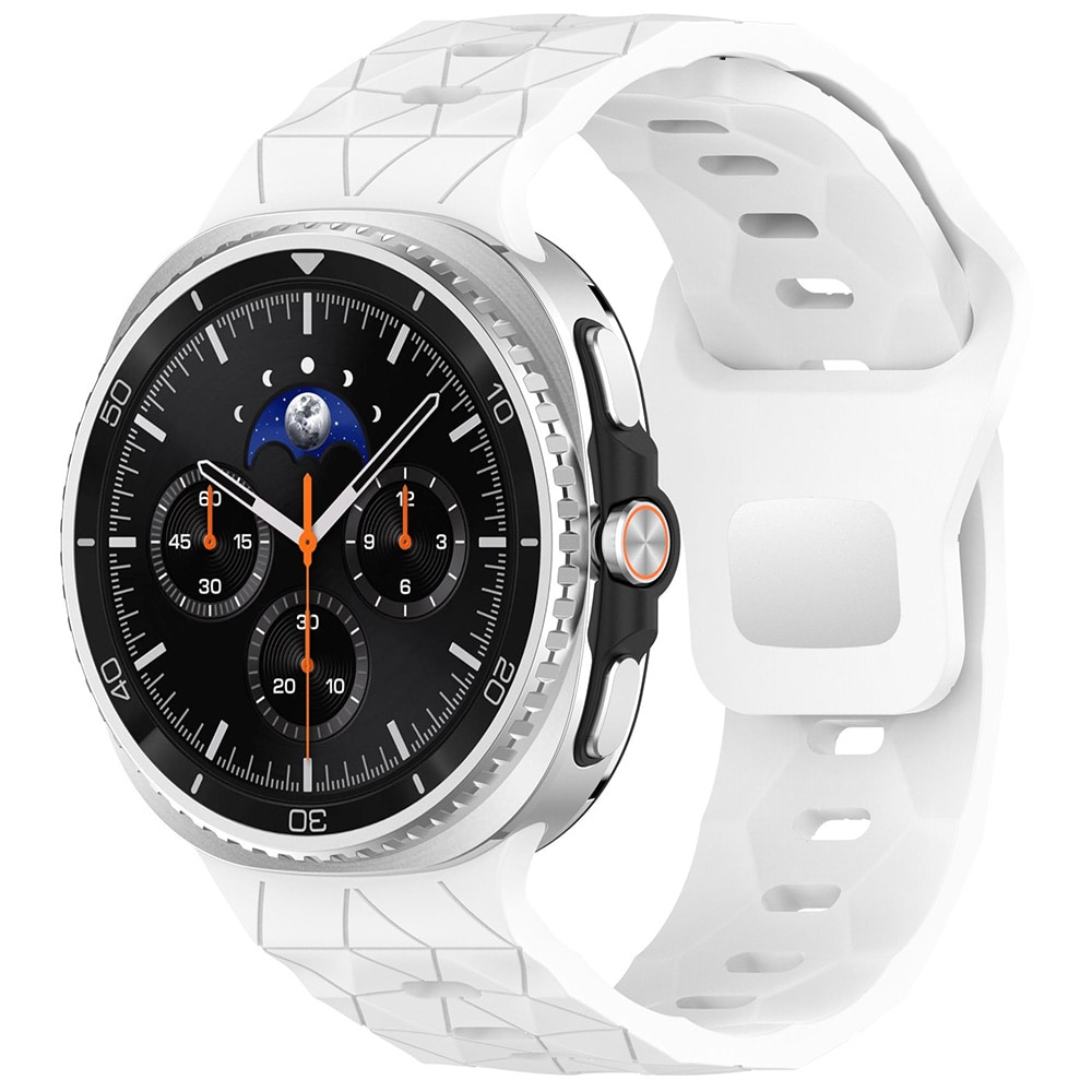 Valkoinen silikonihihna Samsung Galaxy Watch 8 / 8 Classic / urheiluranneke / kellonhihna