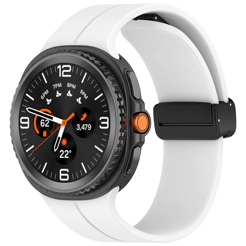 Valkoinen silikonihihna Samsung Galaxy Watch 8/8 Classic / urheiluranneke / kellon hihna