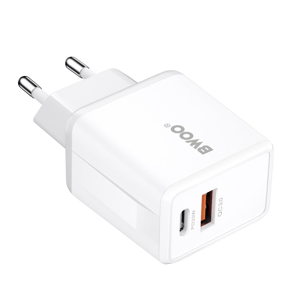 BWOO Seinälaturi 38W QC USB:llä ja USB-C:llä varustettuna