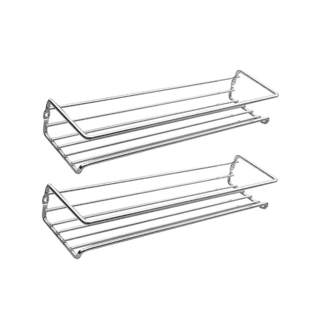 Seinään kiinnitettävä maustehylly 29x6,5x6cm 2-pack - Hopea