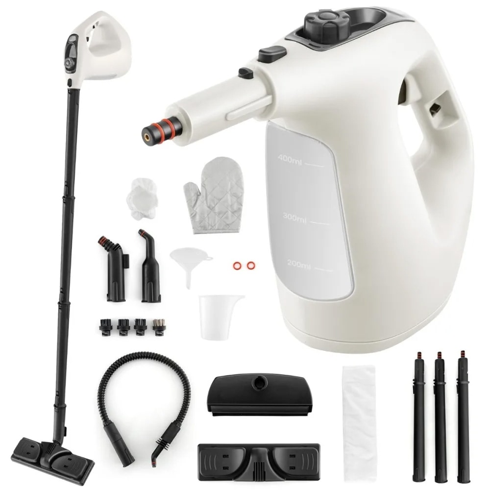 Kannettava höyrypuhdistin 1400 W ja 14 lisävarustetta – harmaa