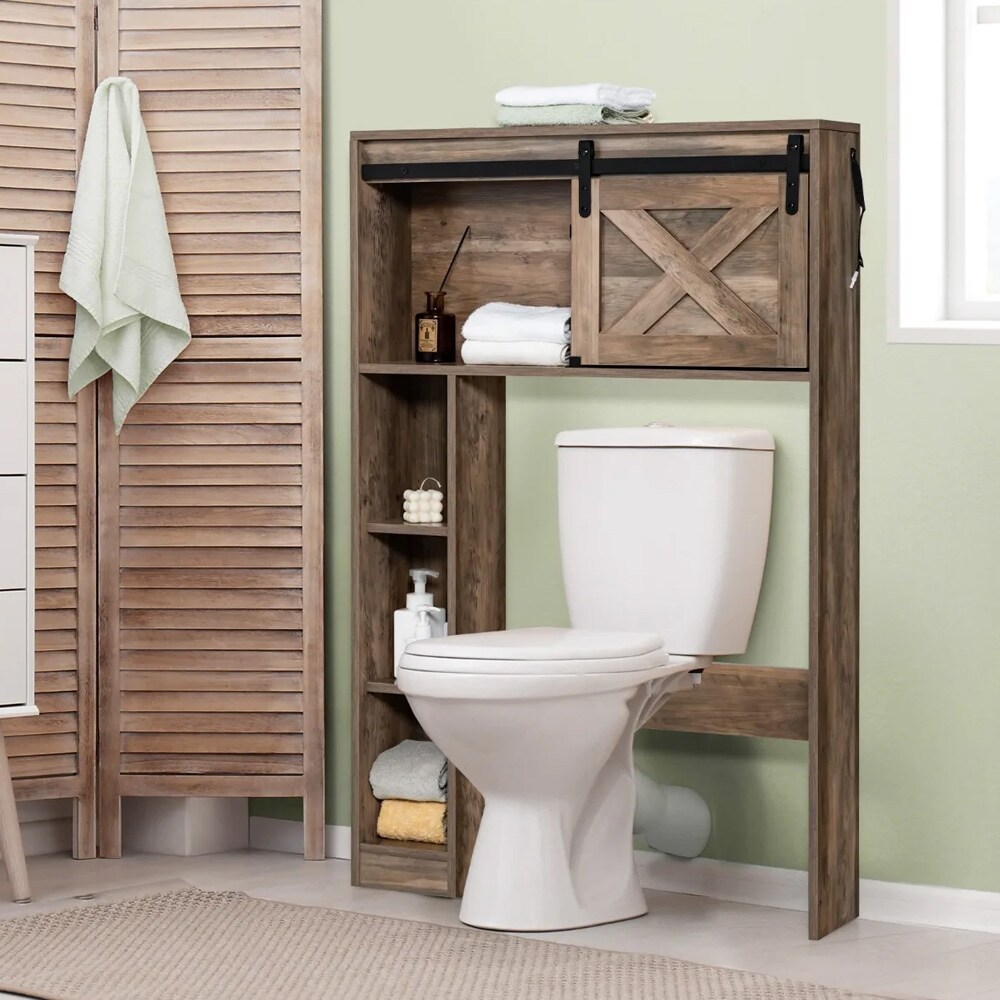 Säilytyskaappi wc:n yläpuolelle – ruskea