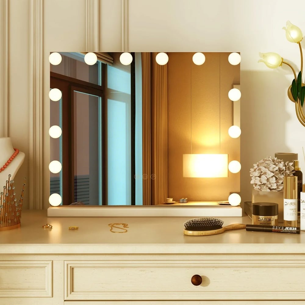 Hollywood-meikkipeili LED-valaistuksella – 50 × 43 cm