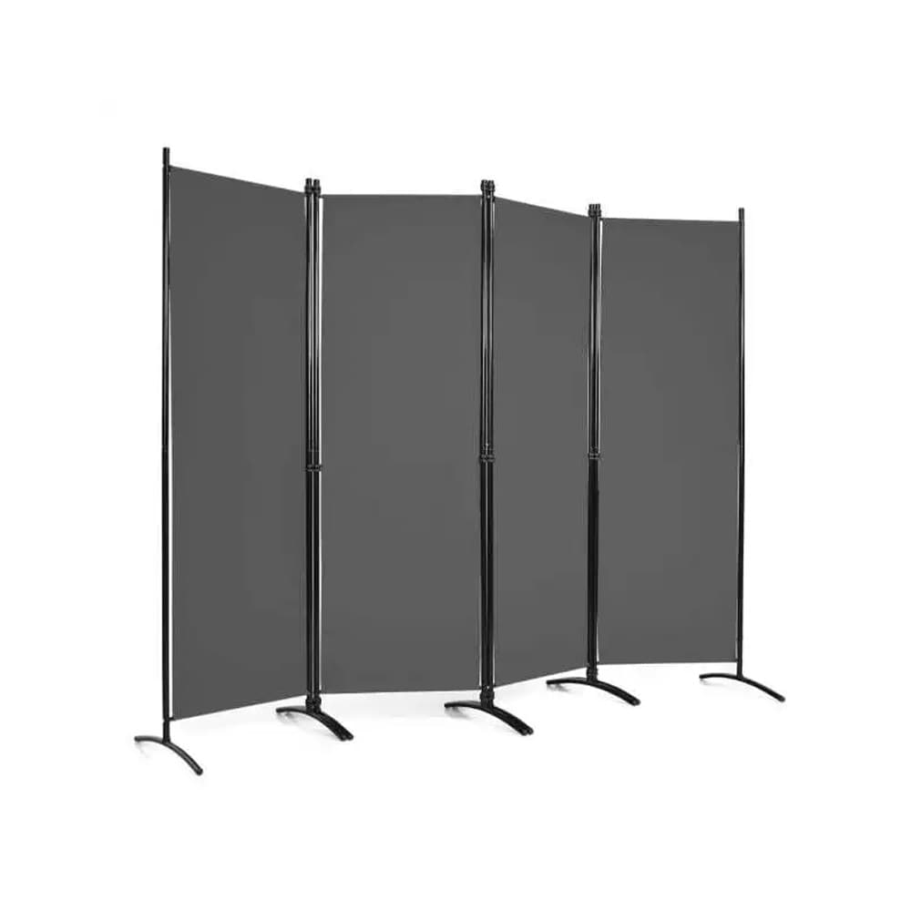 Huoneenjakaja 4 paneelia, korkeus 173 cm – Harmaa