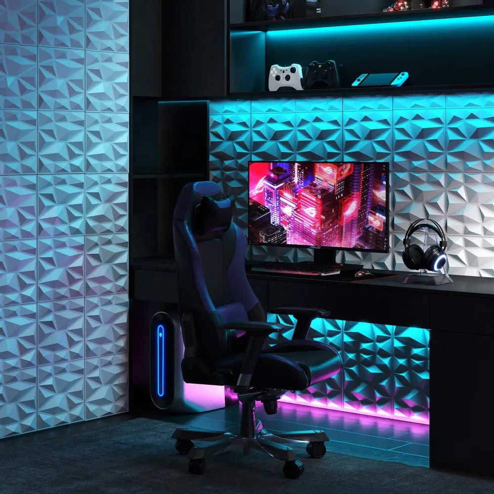 3D-seinäpaneelit timanttikuvioinnilla – 50 kpl, 4,5 m²